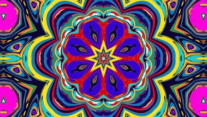 Psychedelic Kaleidoscope Background, Trippy Abstract Visuals