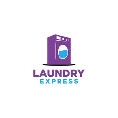 Laundry Express Logo Vector Symbols Modern