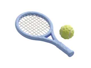 3D Tennis Racket Icon