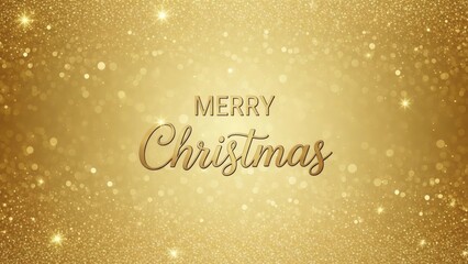 Elegant Gold Glitter "Merry Christmas" Holiday Background

