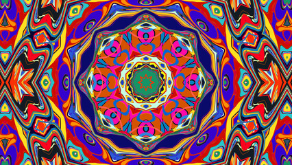 Psychedelic Kaleidoscope Background, Trippy Abstract Visuals