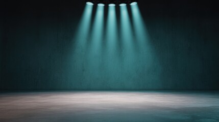 Cool blue spotlight performance a theatrical venue's illuminating lighting setup