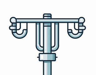 Naklejka premium Healthcare IV Pole Illustration, Medical Infusion Drip Stand in Flat Design. Hospital Equipment for Patient Treatment and Care Icon