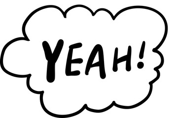 yeah cute handwritten English words and exclamation sentences