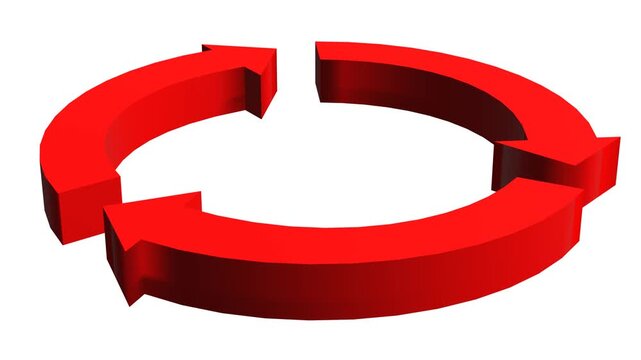 3D Three rotating arrows (Isometric view).