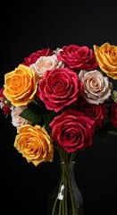 Vibrant bouquet of silk flowers arranged for interior design and permanent decoration, showcasing realistic textures and bright colors ,design ,Artificial ,beauty