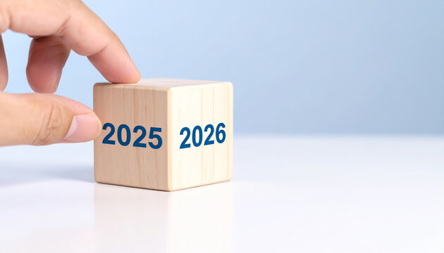 2026 calendar wooden block new year planning organization schedule timeline sustainable natural simplicity arrival agenda tactile hopeful