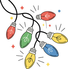 Christmas lights, Colorful string fairy lights, Holiday festive xmas