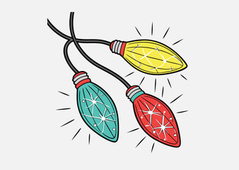 Christmas lights, Colorful string fairy lights, Holiday festive xmas