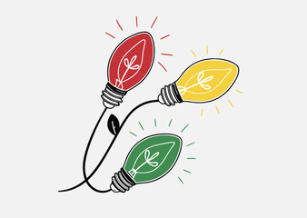 Christmas lights, Colorful string fairy lights, Holiday festive xmas