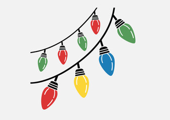 Christmas lights, Colorful string fairy lights, Holiday festive xmas