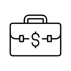 Briefcase with dollar sign in minimalist line art design  