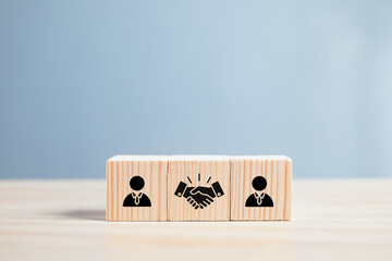 Business ecosystems and partnerships concept. Deal and agreement. Teamwork and business collaboration strategy. Networking for create value for customers, suppliers, other stakeholders. 