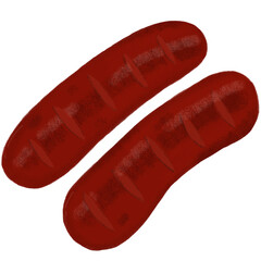 sausage on a white. Hot dog.