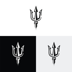 Trident logo icon with minimalist linear design style