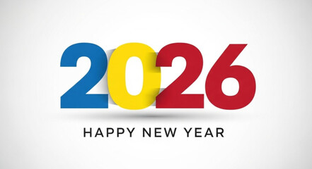 2026 logo concept for calendar, poster, flyer, banner. Modern design for calendar, invitations, greeting cards. Set of new year logo text design. stock illustration