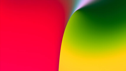 Vibrant abstract macro photograph capturing the bold red lush green and sunny yellow hues of a flower petal s surface.