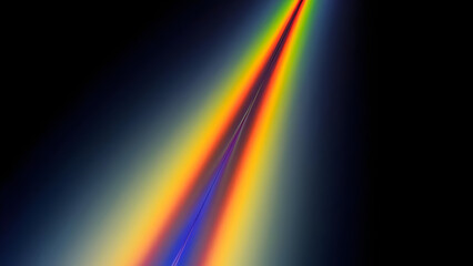 Vibrant spectrum of rainbow colors radiating diagonally across a dark background creating a mesmerizing abstract visual effect.