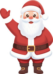 Santa Claus Waving saying Hello Christmas