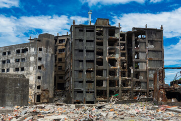 Hashima Island (or Gunkanjima &ndash; Warship Island), a deserted coal mining island in the bay near Nagasaki