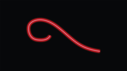 Red Neon Curve on Black Background