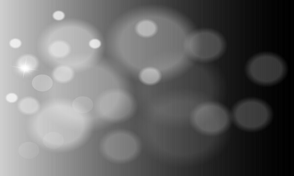 Soft grayscale bokeh light background, abstract blurred glow pattern, smooth gradient illumination, gentle defocused circle texture design