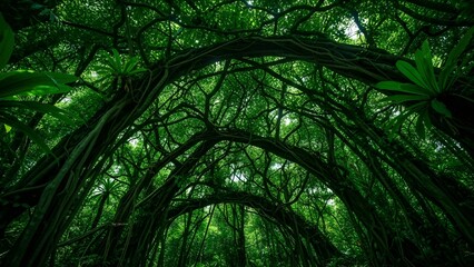 Naklejka premium Tropical Vines Forming Natural Arches