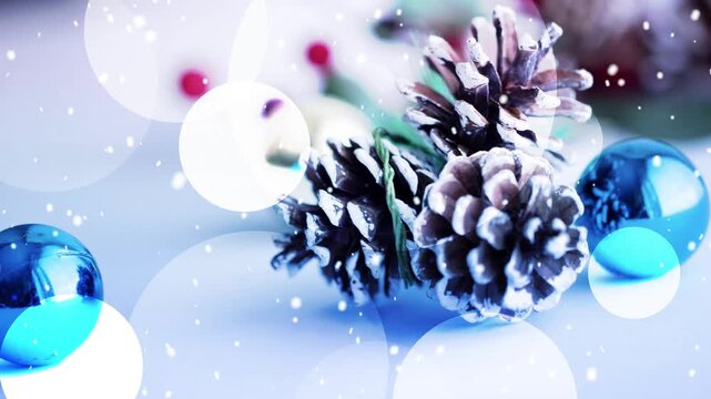 video, pigna, albero di natale, addobbi natalizi, nevicata, neve, natale, sfondo natalizio,
