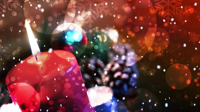 video, candela, fiamma, nevicata, neve, natale, sfondo natalizio,