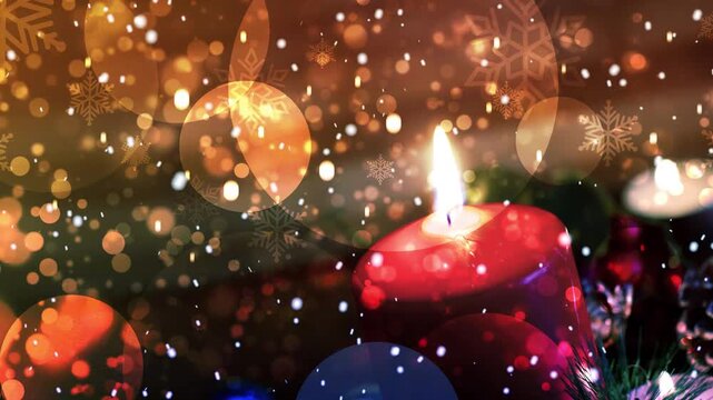 video, candela, fiamma, nevicata, neve, natale, sfondo natalizio,
