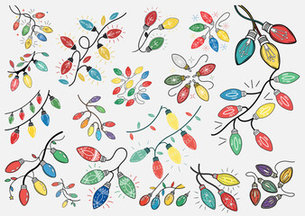 Christmas lights, Colorful string fairy lights, Holiday festive xmas