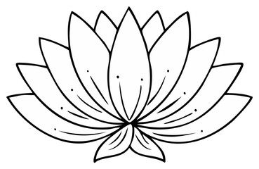 Fototapeta premium Simple lotus flower line art drawing. Spiritual symbol for yoga, meditation, and wellness.