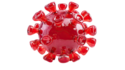 The Crimson Threat: A vivid and striking depiction of a dangerous virus, the central focus of a menacing and infectious concept.