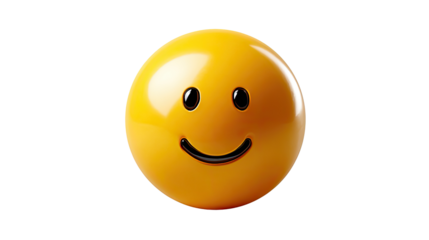 Cheerful Sphere: A radiant yellow sphere, adorned with a simple, yet heartwarming smile, exuding pure joy and positivity.