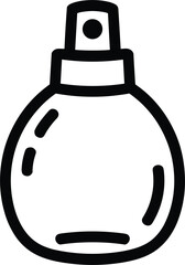 Obraz premium Simple Black and White Perfume Bottle Outline Vector: Minimalist Line Art of a Spray Dispenser for Cosmetics, Beauty, or Luxury Branding Graphics.