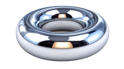 Chrome Metal Ring: A polished chrome metal ring, reflecting the light and showcasing a sleek, minimalist design, embodies a sense of luxury and modernity. 