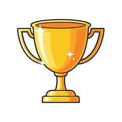 Golden Trophy Cup Illustration Symbolizing Victory and Achievement.