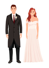 An Elegant Wedding Couple Attired in Luxurious Formal Wear, Capturing the Essence of Love