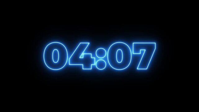Digital 4 minutes 30second countdown, 4 minute timer countdown animation, seconds on transparent background 270 second countdown timer, Countdown video.