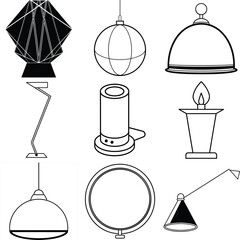 Modern abstract geometric lamp design with intersecting lines