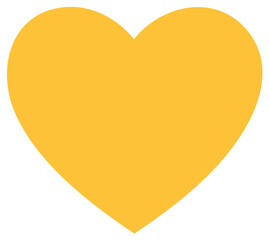 Bright yellow heart shape icon. Simple flat vector illustration symbolizing love, friendship, joy, and affection.
