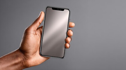 Clean modern smartphone in hand mockup for app promotion or product design, showcasing sleek technology and connectivity in a sophisticated style