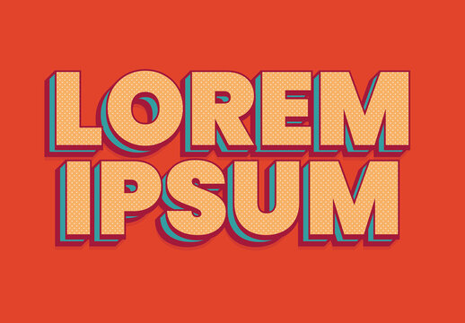 Retro Halftone Vector Text Effect