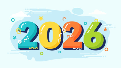 Vibrant 2026 Celebration A Cheerful Design for the Upcoming Year
