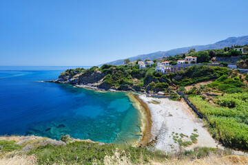 The beach Fles in Ikaria, Greece