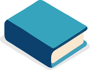 Isometric blue book icon isolated on