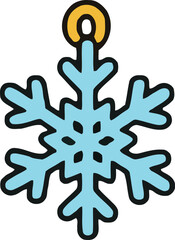 Cute blue snowflake charm or pendant isolated on