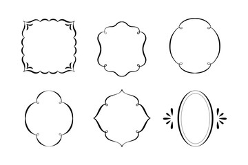 Vector set of logo design templates and graphic elements, organic cosmetics, floral illustration in simple linear hand drawn style, plants and flowers, natural products emblems