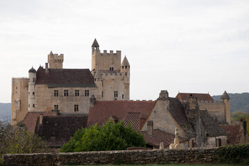 chateau de beynac old castle in france medieval fortified castle with multiple towers and red tile roofs