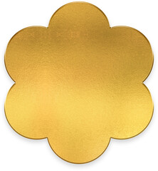 Smooth petals metallic gold flower icon